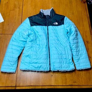 Girls North Face Reversible Jacket Size XL(18)